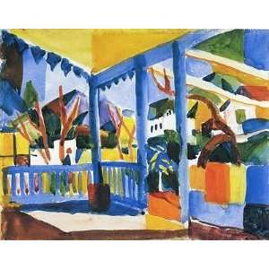  Country House Terrace In St Germain, 19 By August Macke 