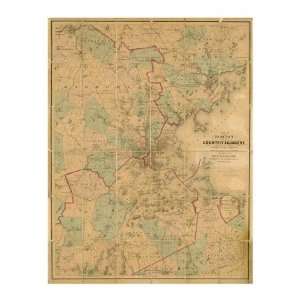  H. F. Walling   Map Of Boston, 1860 Giclee