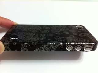 Apple Iphone 4G Classic Pattern Hard Case Cover Black 2  