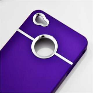 Purple Ultra Thin Deluxe Chrome Hard Back Cover Skin Case for iPhone 4 