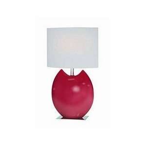  Ceramic Table Lamp in Red Finish