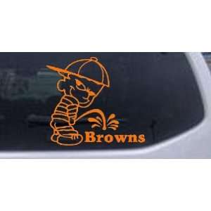 Pee On Browns Car Window Wall Laptop Decal Sticker    Orange 16in X 14 