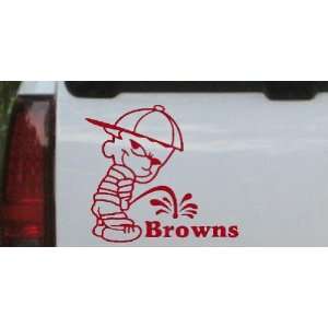  Pee On Browns Car Window Wall Laptop Decal Sticker    Red 
