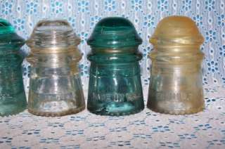 Vintage Lot of 8 Hemingray Glass Insulators NO.9  