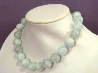 Necklace Pale Aquamarine 18mm Round Beads 925  