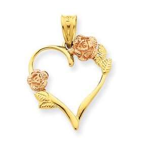  14K Two Tone Gold Heart Charm [Jewelry]