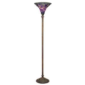  Azure Blue Tiffany Style Torchiere Floor Lamp