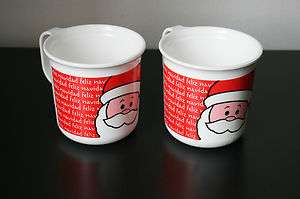 Tupperware set 2 Santa Claus Merry Christmas Coffee Mugs 12oz NEW 