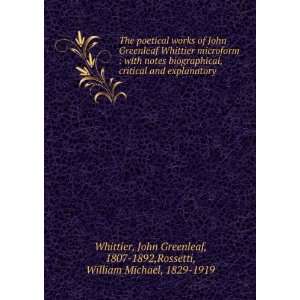  The poetical works of John Greenleaf Whittier microform 