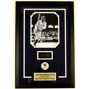  Babe Ruth 8x10 Framed w/Replica Signature & Coin Sports 
