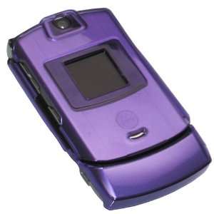  Motorola V3 RAZR Clear Purple Crystal Case   Includes TWO 