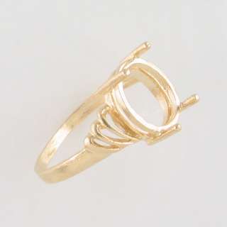 PRENOTCHED 10X8 OVAL RING SETTING 10K YELLOW GOLD SIZE 7  