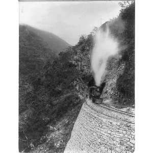   Railroad Scene,Locomotive,Tunnel,Temaposa Canon,Mexico