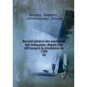   de 1789. 28 Isambert , Alfred Jourdan , France Decrusy Books