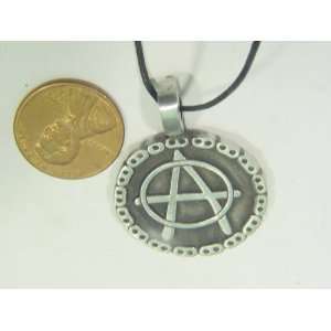  Anarchy Anarchist Symbol Pewter Pendant Necklace  Key 