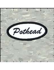 Name Tag Pothead Pot Head Novelty Embroidered Iron On Badge Applique 