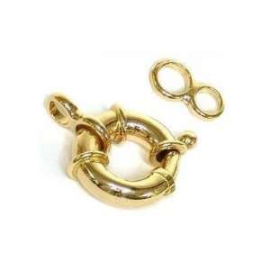   14K Gold Dream Catch Bolt Spring Ring Designer Clasp