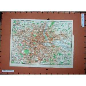  MAP c1955 PLAN LONDON RIVER THAMES CROYDON ISLINGTON