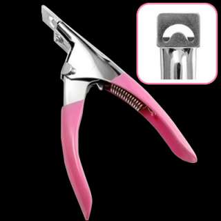 Pink 3 way Acrylic UV Gel False Nail Tip Clipper Cutter  