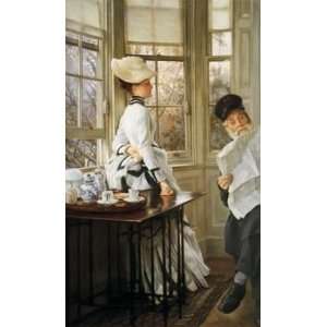   James Tissot Figure Canvas Art Repro Reading the news: Home & Kitchen