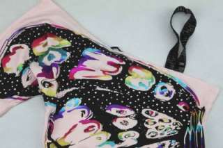 Womens/Girls Stones Butterfly One Shoulder Shirt/Top Pink/White S/M 