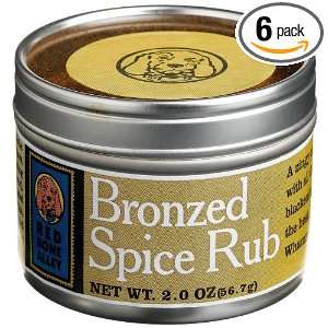 Red Bone Alley Bronzed Spice Rub, 2.0 Ounce Tins (Pack of 6)  