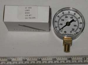 Ashcroft 2 Dia Dial Style Pressure Gauge 0 100 PSI/0 700 kPa.  