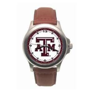  Texas A&M Aggies Mens Rookie League Leather Strap Watch 