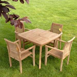    Square Table & 4 Balina Arm Chairs & Cushions: Patio, Lawn & Garden