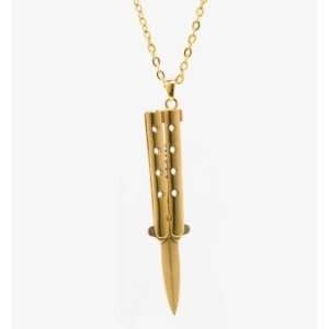  Flud Butterfly Knife Gold Pendant Jewelry