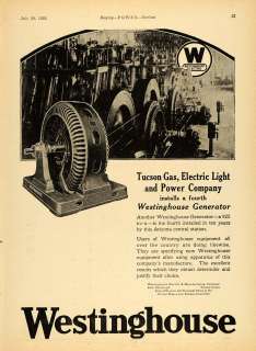 1924 Ad Westinghouse Electric Generator 925 kv a Tucson   ORIGINAL 