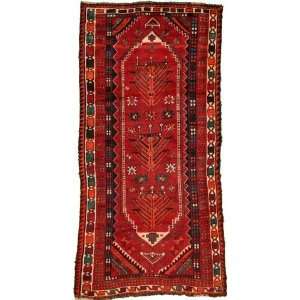  46 x 92 Red Persian Hand Knotted Wool Shiraz Rug 
