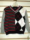 New Little Maven red/black/wht argyle sweater,4T,NWT