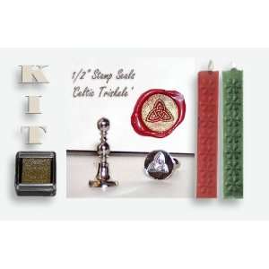  Wax Seal Stamp KIT   Celtic Triskele 1/2 Mini Stamp Kit 