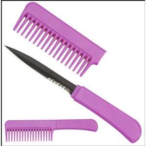  CIA Agent Comb Knife With Steel Blade Purple Color 
