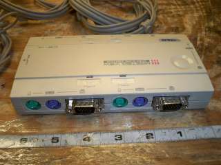 ATEN MASTER VIEW KVM SWITCH 4 PORT CS 14 W/ 4 CABLES  