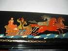 Russian Hand Painted Lacquer Box Palekh Winter Troika