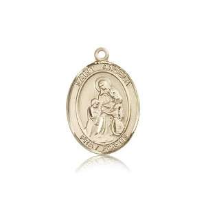  14kt Gold St. Saint Angela Merici Medal 1 x 3/4 Inches 