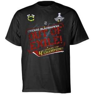   Reebok Chicago Blackhawks Black Outta Exile T shirt: Sports & Outdoors