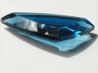 CZECH VTG BIG JEWEL MONTANA BLUE GLASS STONE TRIANGLE  