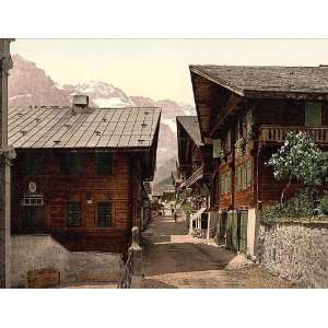  Vintage Travel Poster   Champery Principal Street Valais Alps 