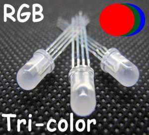 100X 5mm 4pin Tri color Diffused RGB Common Cathode LED  