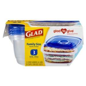  Gladware   Family Size, 3 containers and lids Kitchen 