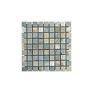 1x1 Gold Green Tumbled Quartzite Mosaic Tiles for Backsplash, Shower 