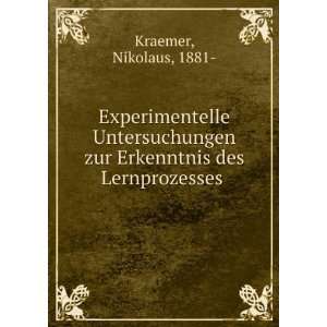   des Lernprozesses Nikolaus, 1881  Kraemer  Books