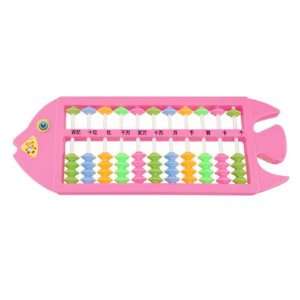   Children Pink Plastic Frame 11 Rod Calculating Japanese Abacus Baby