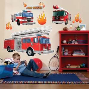  Fire Trucks Giant Wall Decals