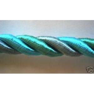  12 Yds Wide Cording Green Turquoise Gray .5 Inch: Arts 