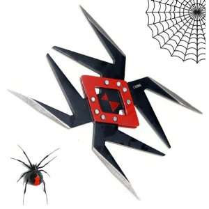  4 Spider Throwing Star  Black and Red: Home & Kitchen