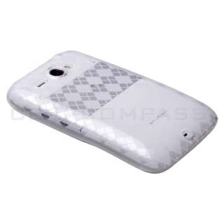 White TPU Gel Skin Case Cover For HTC Chacha G16 Status  